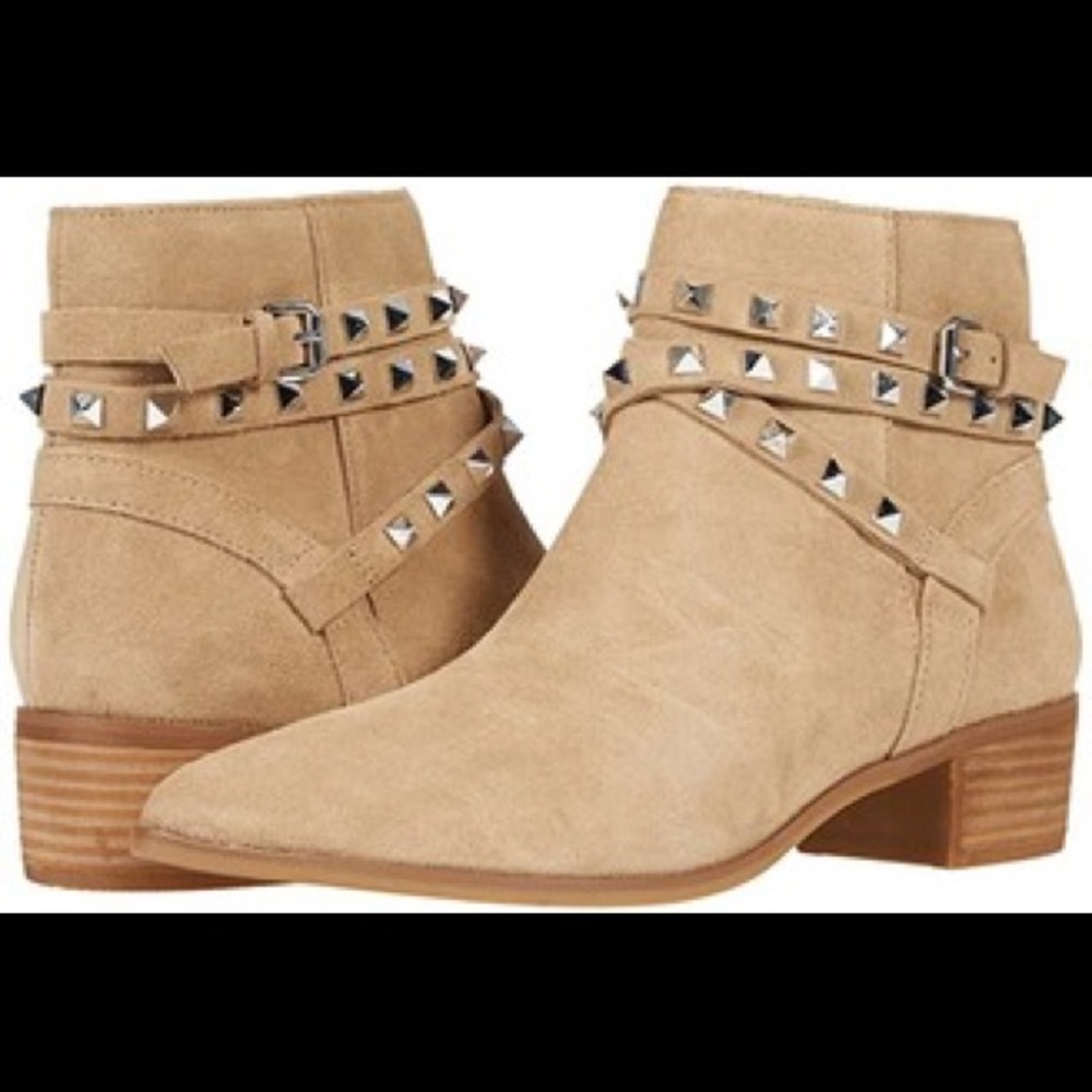 Steve Madden Studded Tan Suede Booties
